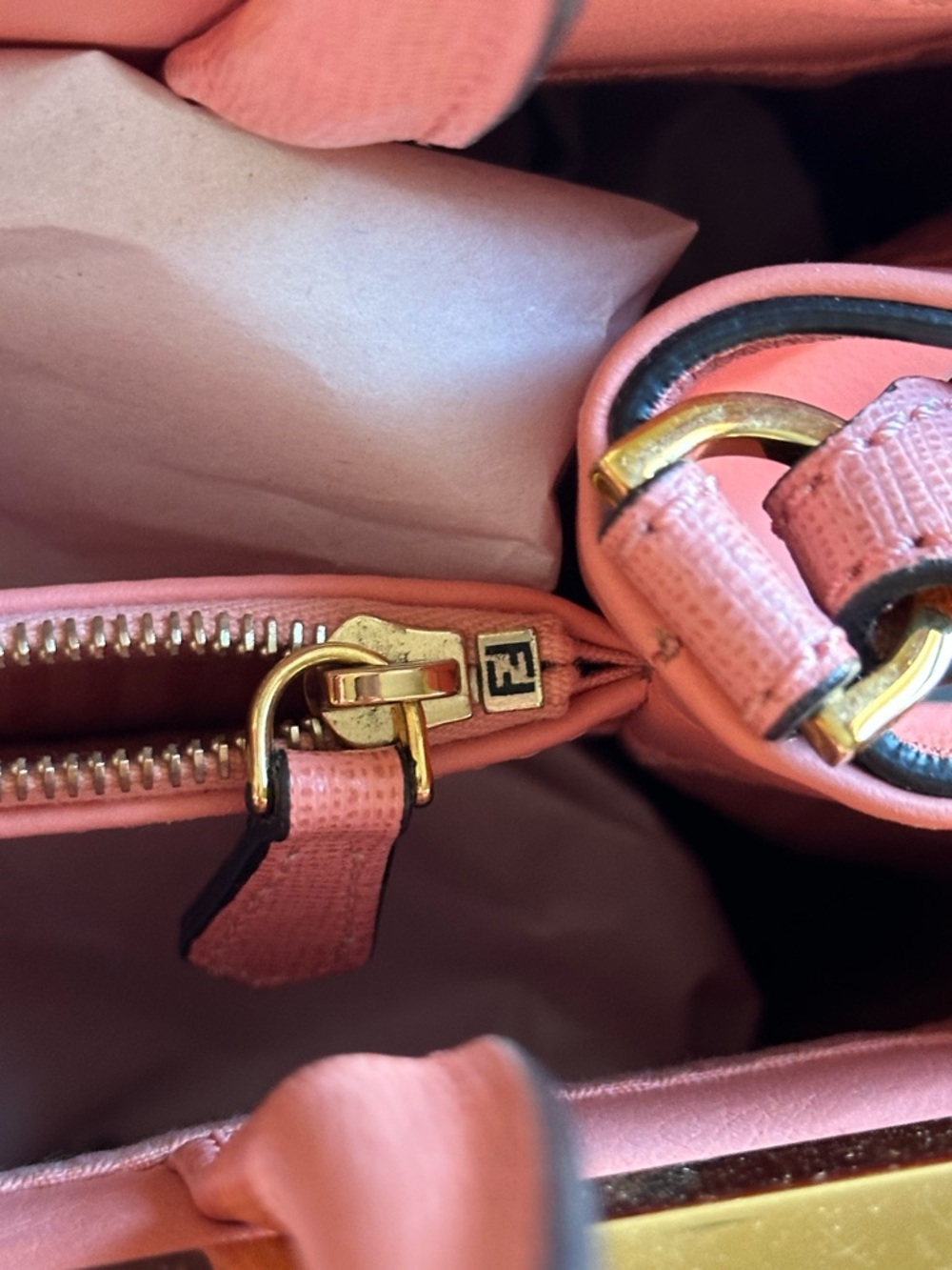 FENDI Pink Leather Petite Sac 2jours Elite Tote Bag - Picture 7 of 16